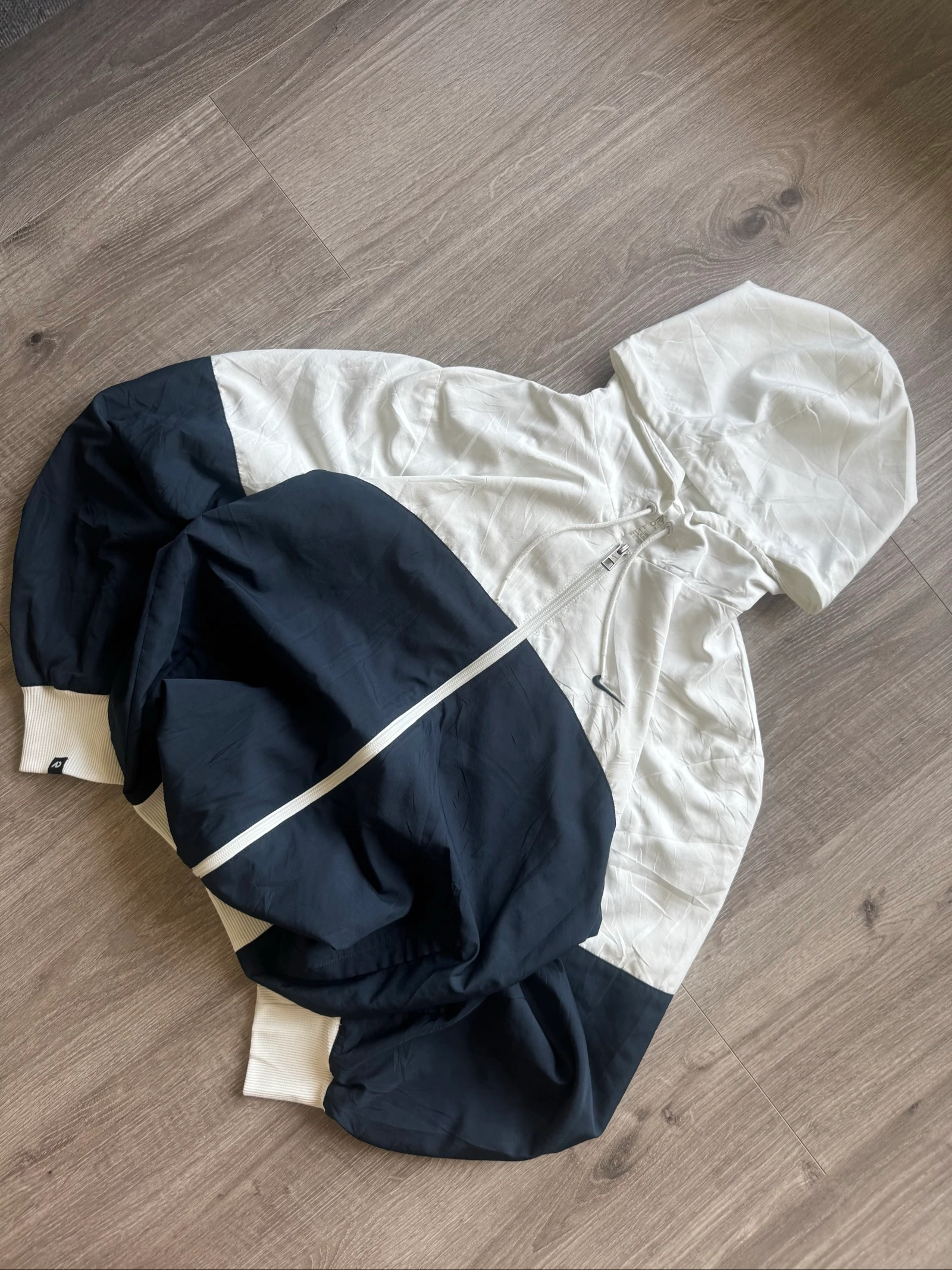 Nike Windrunner Hooded Windbreaker Jacket White Black Full Zip Lightweight M – photo 3